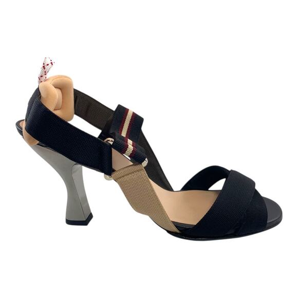 Fendi Colibrì Multi NIB Nylon Strappy EU 39 1/2 US 9.5 Slingback Heels Sandals - Picture 7 of 15